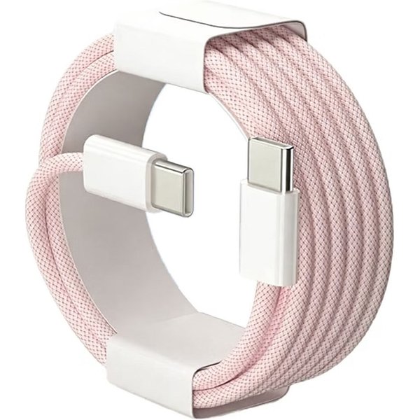 Câble de charge rapide USB-C vers USB-C tressé en nylon 60W PD pour iPhone 17 16 15 /Pro Max, compatible Samsung Type C