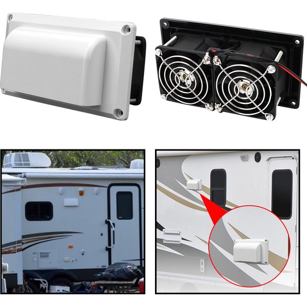 Pour camping-car remorque camping-car bateau Yacht marin blanc noir ventilateurs ventilateur d'échappement accessoires de voiture caravane côté évent Ventilation