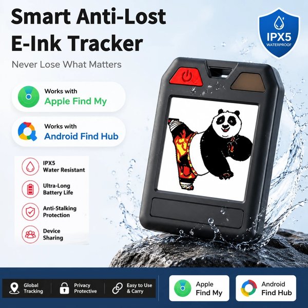 Originalfarbiger E-Ink Smart Schlüsselanhänger DIY-Unterstützung für Find My Find Hub Display Anti-Verlust-Ortungsgerät
