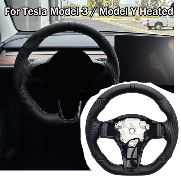 Für Tesla Model 3, für Tesla Model Y 2017 2018 2019 2020 2021 2022 2023 2024 Lenkrad-Set aus PU-Leder, Auto-Lenkräder, Zubehör, guter Griff, langlebig, verschleißfest