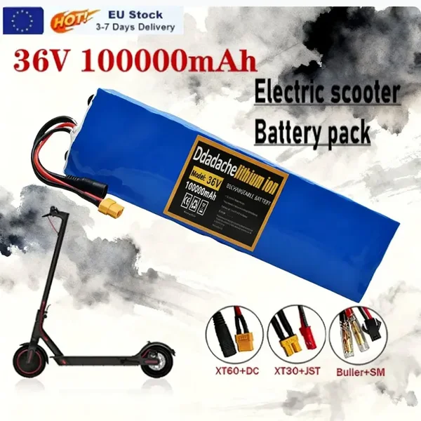 NEUER 36V 100Ah 18650 Wiederaufladbarer Lithium-Akku 10S3P 500W Hochleistungs-Akku für Modifiziertes Fahrrad, Roller und Elektrofahrzeug mit BMS