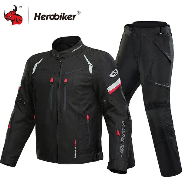 New Motorcycle Jacket Cold-proof Motorcycle Jacket Moto+Protector Motorcycle Pants Moto Suit Protective Gear Set