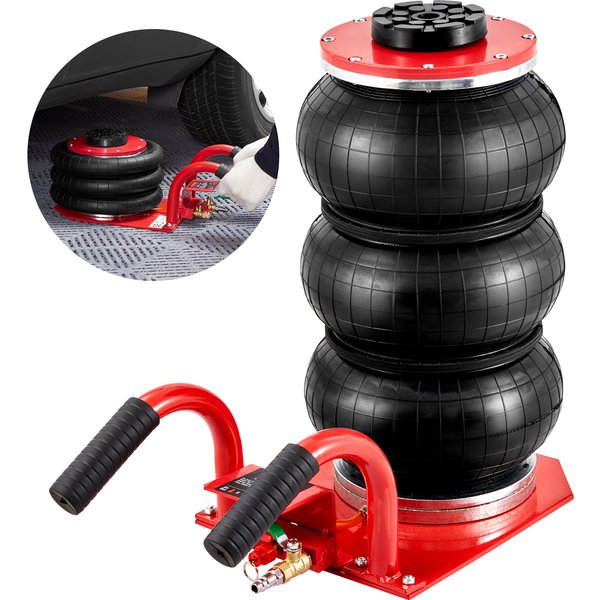 SucceBuy Dreifach-Taschen-Luftheber, 3 Tonnen (6600 lbs), Kapazität, tragbare pneumatische Auto-Wagenheber, robust und schnelles Heben für die Garagenreparatur