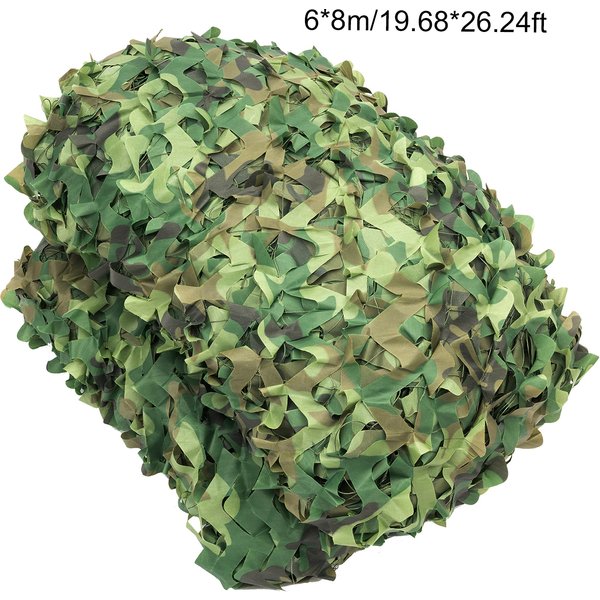 48 ㎡ Doppelschichtiges Tarnnetz - 8x6m Sonnenschutz-Netz Tarnungsnetz für Militär/Camping/Jagd/Outdoor CS-Spiele