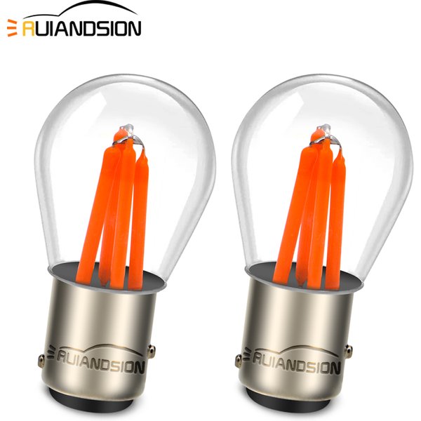 RUIANDSION 2Pcs Super Bright BAY15D 1157 P21/5W LED 4Filament Tail Light Bulb Car Parking Position Reverse Light Bulbs DRL 12V