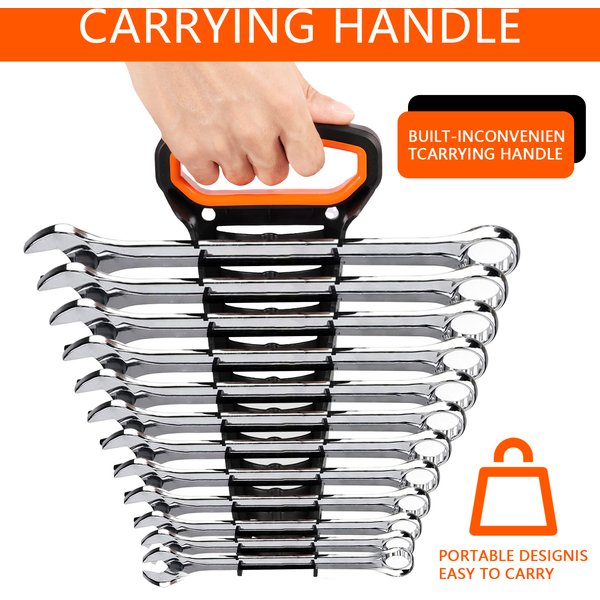 2Pcs Wrench Holder Wrench Organizer Tray Tool for Storing 8mm-19mm Metric SAE Wrenches Hand Tools Organizer Cabinet Storage Tool