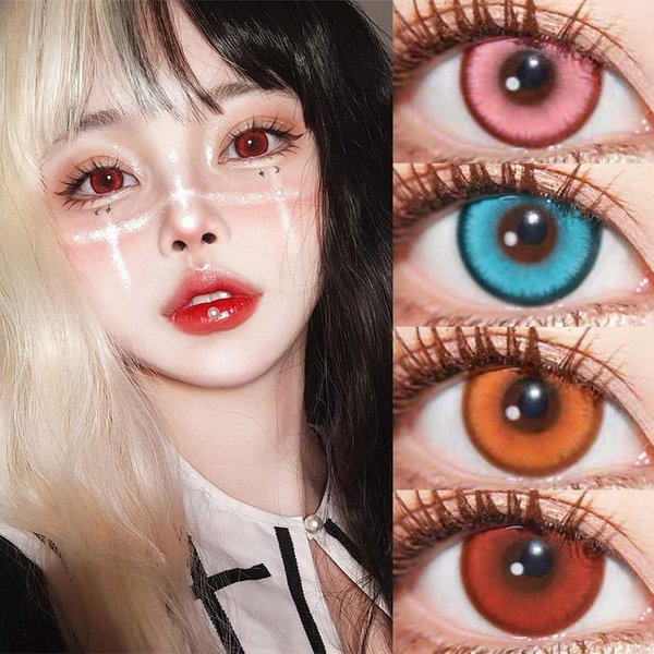 2 Stück abgestufte farbige Kontaktlinsen JeweLens Anime Cosplay Softlens 14,2 mm