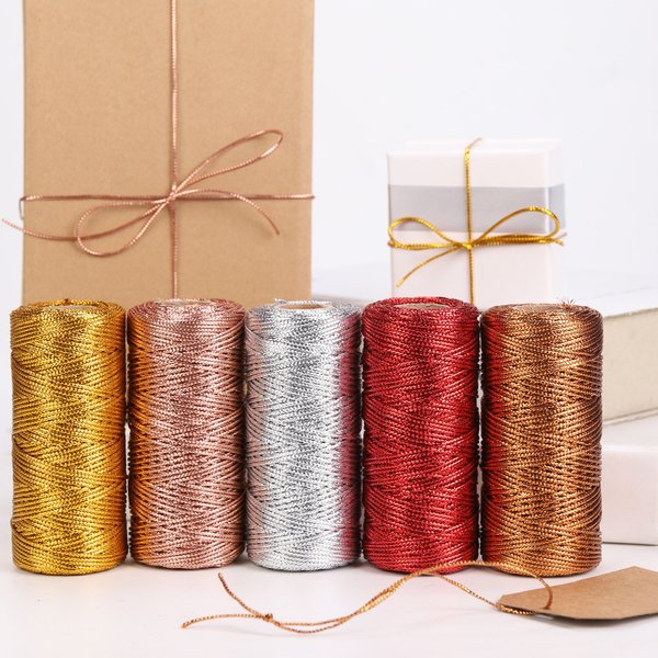 1.5mm 100m corde or argent cordon cadeau emballage chaîne pour la fabrication de bijoux lanière fil cordon Bracelet à bricoler soi-même noël décor à la maison