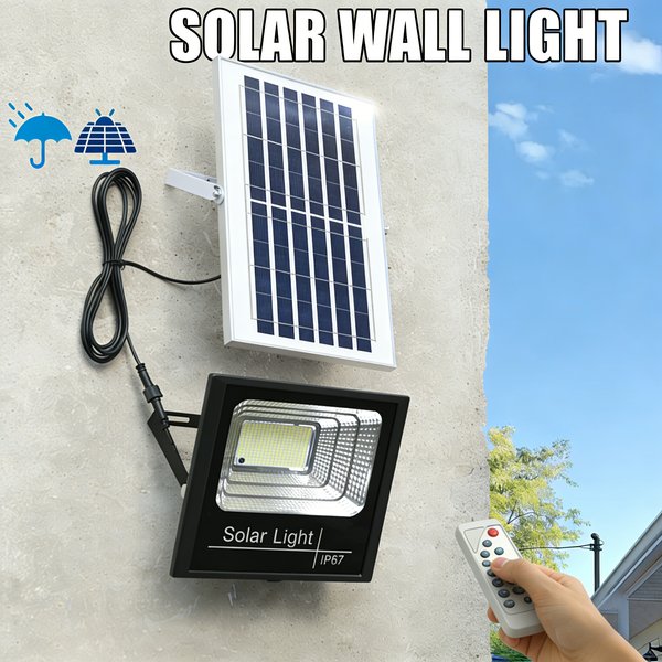 Hochleistungs-50W-Solar-Straßenleuchte Außenflutlicht mit Fernbedienung & Reflektor Sicherheitsscheinwerfer für Garten, Terrasse, Gehweg