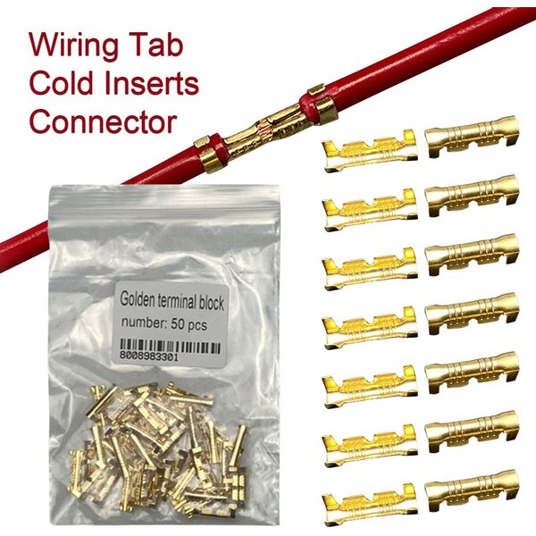 50/100/200pcs 453 u-Shaped 0.3-1.5mm2 Wiring Tab Cold Inserts Connectors Cold Terminal Small Teeth Fascia Terminal