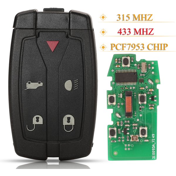 Jingyuqin – clé télécommande à 5 boutons, 315/433MHz, puce Pcf7953, pour Land Rover Freelander 2 3 LR2 Sport Ranger Rover