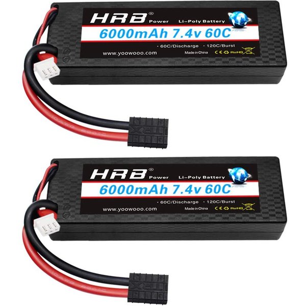 HRB 2S 6000mah Lipo Batterie 7,4 V XT60 60C Hard Case Für RC FPV Flugzeuge Drone Racing Boot auto Teile