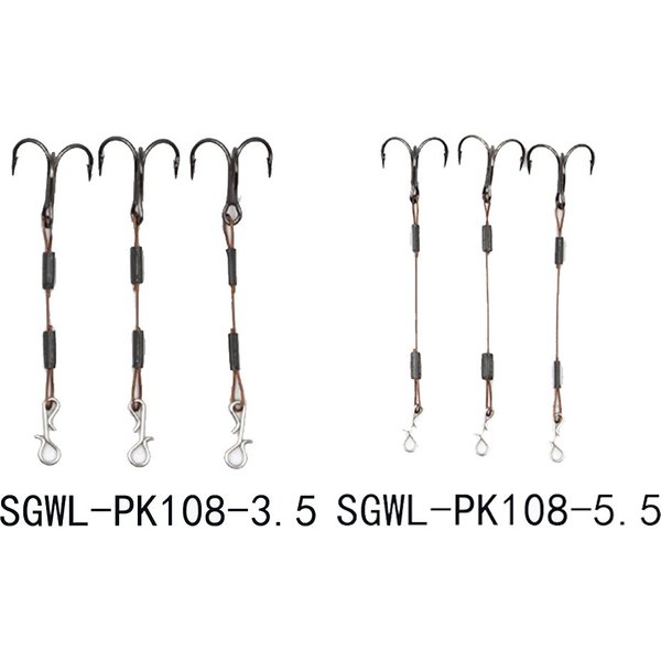 3 pièces crochet de pêche triple retourné crochets en acier inoxydable brochet perche bar prédateur leurre pêche Stingers crochet