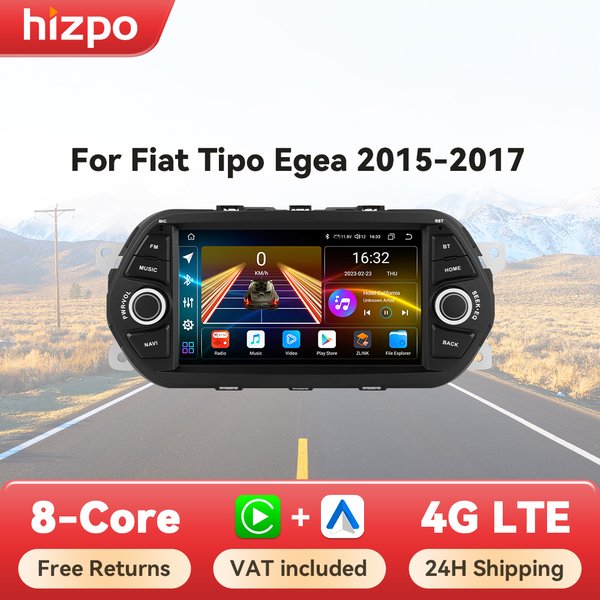 Hizpo 7-Zoll-Autoradio-Multimedia-Player für Fiat Tipo Egea 2015 2016 2017 Stereo Android Auto Wireless Carplay Bluetooth RDS DSP