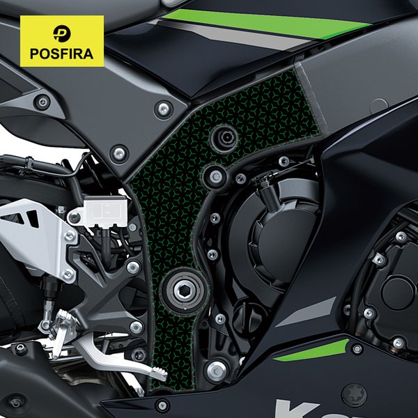 POSFIRA Motorrad-Rahmenaufkleber 3D-Harz-Dekorfolien für Kawasaki Ninja ZX10R ZX 10R 2018-2026 2025 2024 2023 2022 2021 Zubehör