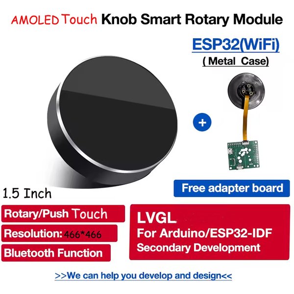 OLED ESP32 S3 LVGL Ar-duino 1,5 Zoll 466*466 Kreisförmiger Drehknopfschalter Runder Touchscreen 1,5 Zoll IPS OLED-Display mit WLAN BLEs