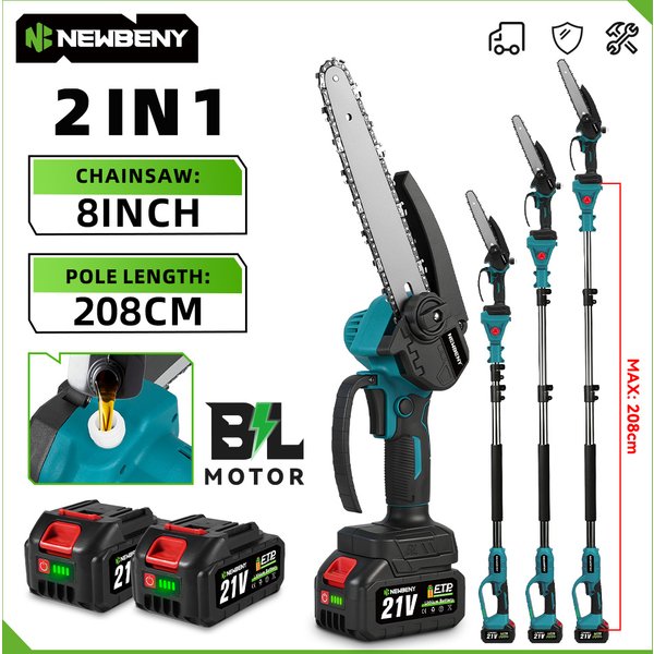8 Zoll Elektrische Teleskop-Kettensäge 2-in-1 Hochastsäge Garten-Elektrowerkzeug für Makita Akku