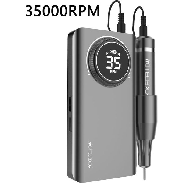 Perceuse à ongles 35000 tr/min polisseur de Gel à ongles Rechargeable pour Machine de manucure perceuse à ongles électrique avec affichage LCD complet