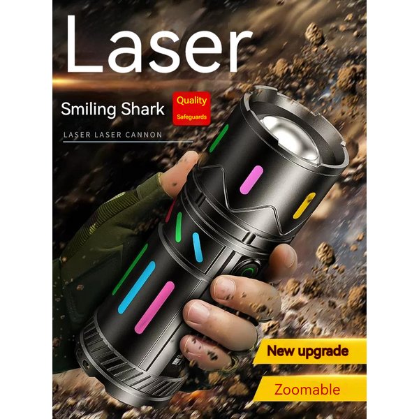 Lächelnder Hai sd8103 Taschenlampe super helle zoombare Taschenlampe wiederauf ladbare wasserdichte Blitzlicht für Camping Wandern im Freien