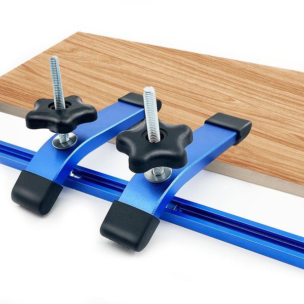 1 Stück schnell wirkende T-Track-Halteklemme mit T-Schrauben und Silder, Holzbearbeitungsklemmen aus Aluminiumlegierung für Fräser, Bohrmaschinen, CNC