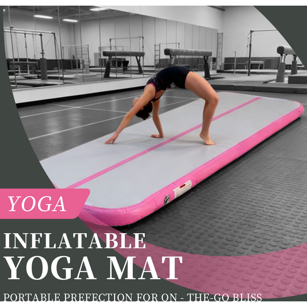 Aufblasbare Gymnastikmatte (mit Pumpe), geeignet für Gymnastiktraining zu Hause, Wasserübungen, Yogamatten. Sportmatte