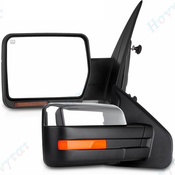 Paire de rétroviseurs de remorquage extensibles pour Ford F-150 Série F150 Raptor 2004-2008 2009 2010-2014, rétroviseurs latéraux chauffants et rabattables pour pick-up