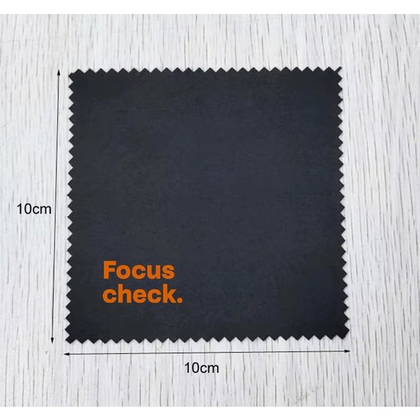 100 Pieces 10x10cm Black Suede Cleaning Cloths Lens Cloth Screen Printed With Orange Logo Customised Logo