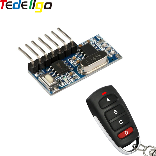 Transmetteur de télécommande RF 433 Mhz et Module de commutation récepteur relais RF 433 mhz, commutateur sans fil, commutateur de commande de sortie 4 CH