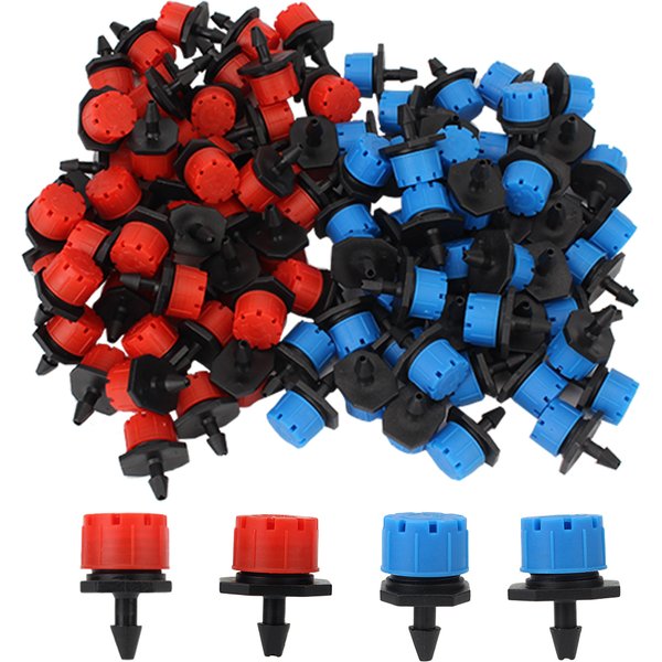 Einstellbare 4/7 mm Mikrodüsen 50 Stück für Blumenbeete Gemüsebewässerung Tropfer Emitter Bewässerungssprinkler Anti-Verstopfung