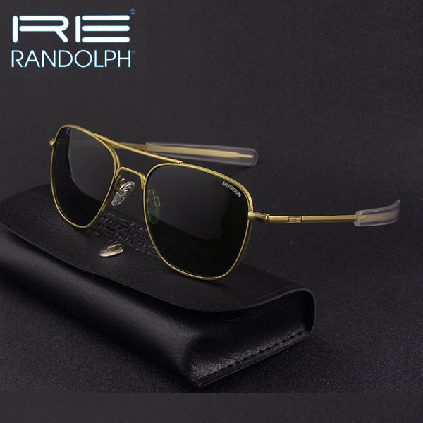 RE Sonnenbrille Mann Amerikanische Armee Militär Luftfahrt Pilot Sonnenbrille Frau Luxus Marke Vintage Metall Titan Rahmen Glas Objektiv