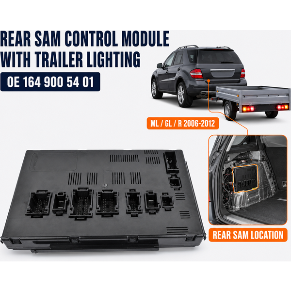Module de contrôle d'acquisition du signal SAM arrière AP02 avec éclairage de remorque pour Mercedes-Benz ML GL R W164 X164 W251 ML350 GL320 GL350 GL450 R350 A1649005401 1649005401 1649005101