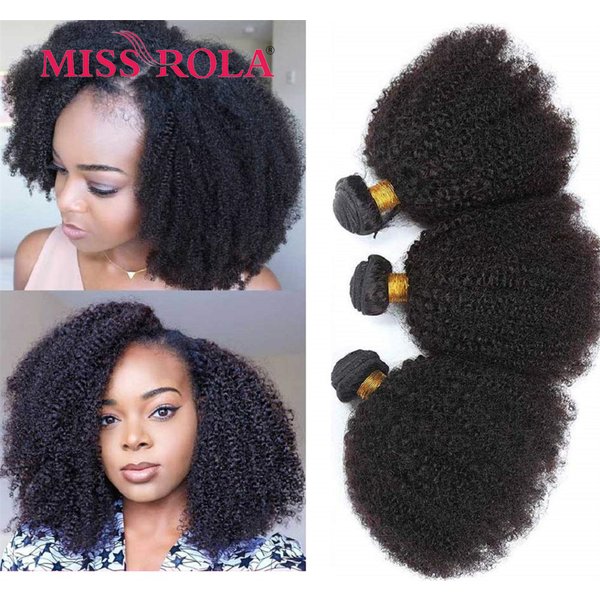 Miss Rola brésilien Afro crépus bouclés cheveux armure paquets 100% cheveux humains naturel noir bouclés Extension de cheveux Remy Double trames