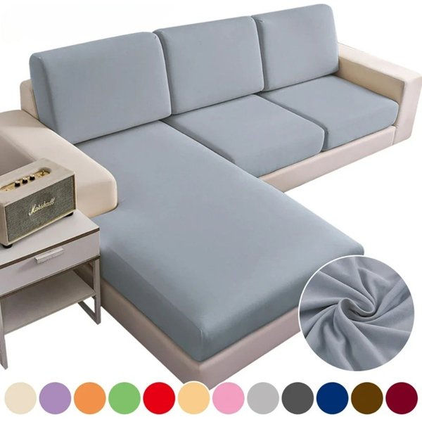 Housse de coussin de siège de canapé élastique, housse de canapé en Polyester et Spandex pour salon, lavable et amovible, protection de canapé d'angle en forme de L