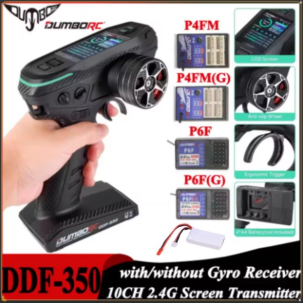 DUMBORC Émetteur DDF-350 avec Récepteur 2.4G 10CH Numérique Radio Télécommande