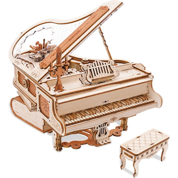 Robotime Magic Piano 3D Puzzles Mechanical 3D Musical Instrument Aesthetic Desk Decor Unique Gift for Men Women AMK81