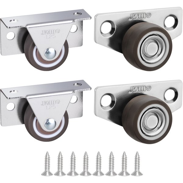 4 Stück geräuschlose Gummirollen, Schubladenrollen, für Möbel, Küchenschränke, Tische, seitliche Installation, flaches Ersatzrad