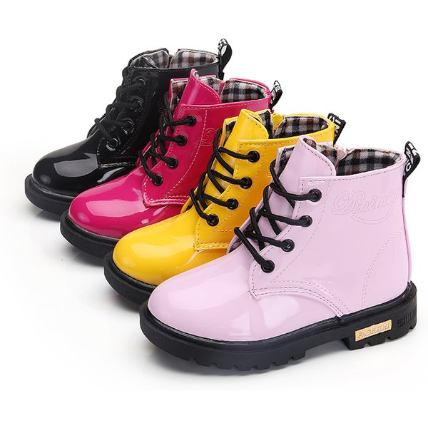 Neue Kinder Schuhe Stiefel für Kinder Größe 21-37 Stiefel für Mädchen PU Leder Wasserdichte Winter Kinder Schneeschuhe mädchen Stiefel