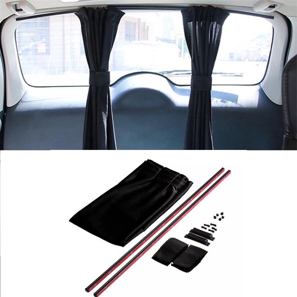 1 Paar dehnbare Kunststoffschiene für Autos, Seiten-/Heckscheibe, Sonnenschutzvorhang, Autofenster-Sonnenblende mit elastischem Auto-Verdunkelungsvorhang