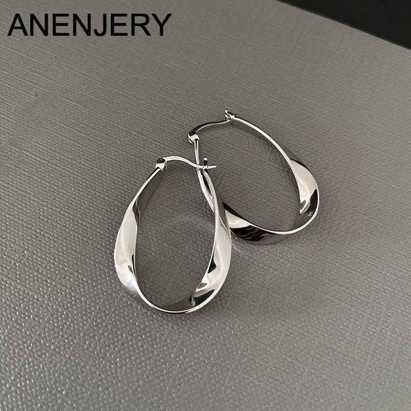 ANENJERY boucles d'oreilles créoles torsadées géométriques pour femmes conception de Niche bijoux de fête cadeaux
