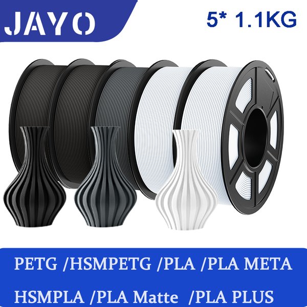 JAYO 5 Rollen PETG PLA HSMPETG PLA PLUS PLA META Hochgeschwindigkeitsmatte PLA 1,75 mm Materialien für 100 % keine Blasen und FDM für den 3D-Druck