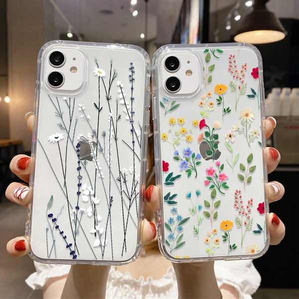 Luxury Flower Case For iPhone 14 11 13 12 Pro Max XR 7 8 Plus X XS SE 2020 13 Mini 14promax 13promax Silicon Funda Clear Covers
