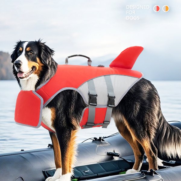 Neue Schwimmweste für Haustiere in Haifischflossenform, Sicherheitsweste für Hunde im Sommer, Verstellbar für Pool oder Surfen, Hunde-Rettungsweste