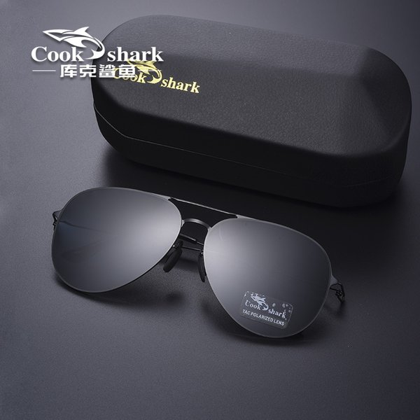 Nouvelles lunettes de soleil Cook Shark noires super polarisées pour hommes, tendance, pour la conduite, spéciales pour conducteurs