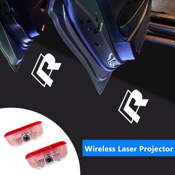 Nowy 2PCS Emblemat na drzwiach samochodowych Lampa powitalna LED Bezprzewodowy projektor laserowy do Volkswagen Rline Jetta Golf Beetle CC Polo Passat