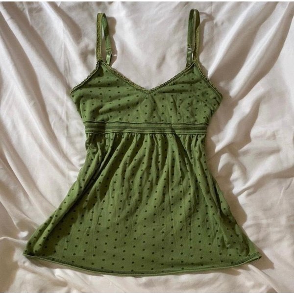Vintage-Weste Y2k Slim Crop Top Damenkleidung Polka Dot Slim Sling Rückenfreies Gyaru Harajuku Süßes Tanktop Basics Sommer-T-Shirts 90er Jahre