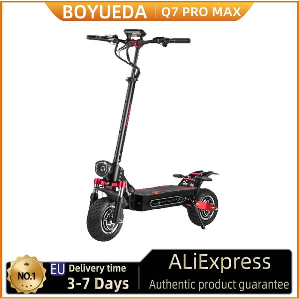 BOYUEDA Q7Pro Max Elektroroller 52V28AH Akku NFC-Aktiviert App-Steuerung E-Scooter Geräuscharme Reifen E-Roller