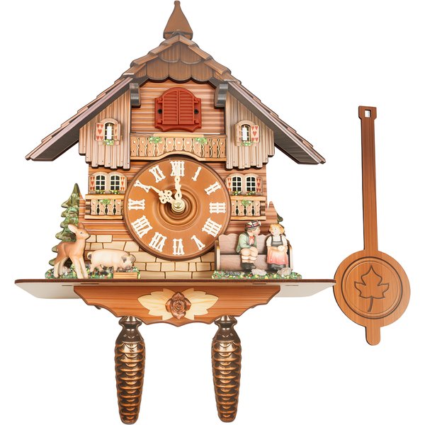 Wandmontierte Kuckucksuhr, Holz-Kuckucksuhr, 18:00-21:00 Uhr Klangzeit, 25*10*50cm, Zeiger+Zeitskala-Anzeige