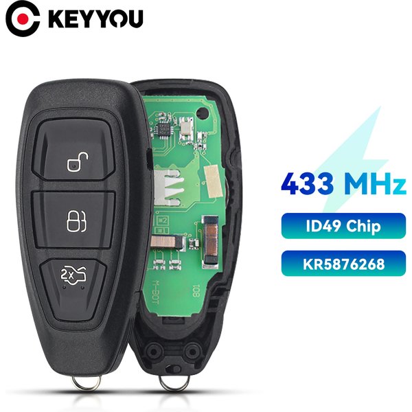 EllYYOU-Porte-clés de voiture à distance pour Ford, 3 boutons, 433Mhz, ID49, puce PCF7953, vention 5876268, Grand C-Max Focus Kuga Fi.C. 2016 +