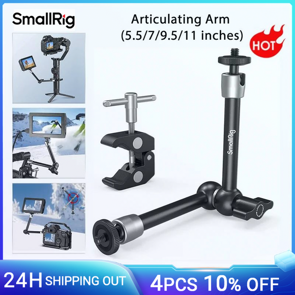 SmallRig 9.5 inch Articulating Rosette Arm 1/4" Threaded Screw For Sony for Canon DSLR Camera To Mount Cage Monitor -2066B