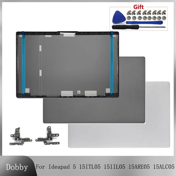 Nouveau pour Ideapad 5 15ITL05 15IIL05 15ARE05 15ALC05 2020 2021 LCD couvercle écran couverture arrière avant lunette charnières métal argent haut pour ordinateur portable